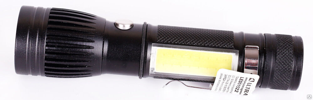Ultraflash LED51522 (фонарь акк 4В, черн., 2LED, 3 Вт, фокус, 4 реж, USB, бокс са) ULTRAFLASH