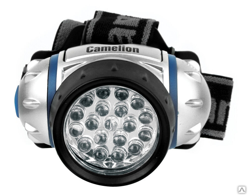 Camelion LED5313-19F4 (фонарь налобн, металлик, 19LED, 4 реж, 3XR03 в компл, пласт, блист) CAMELION