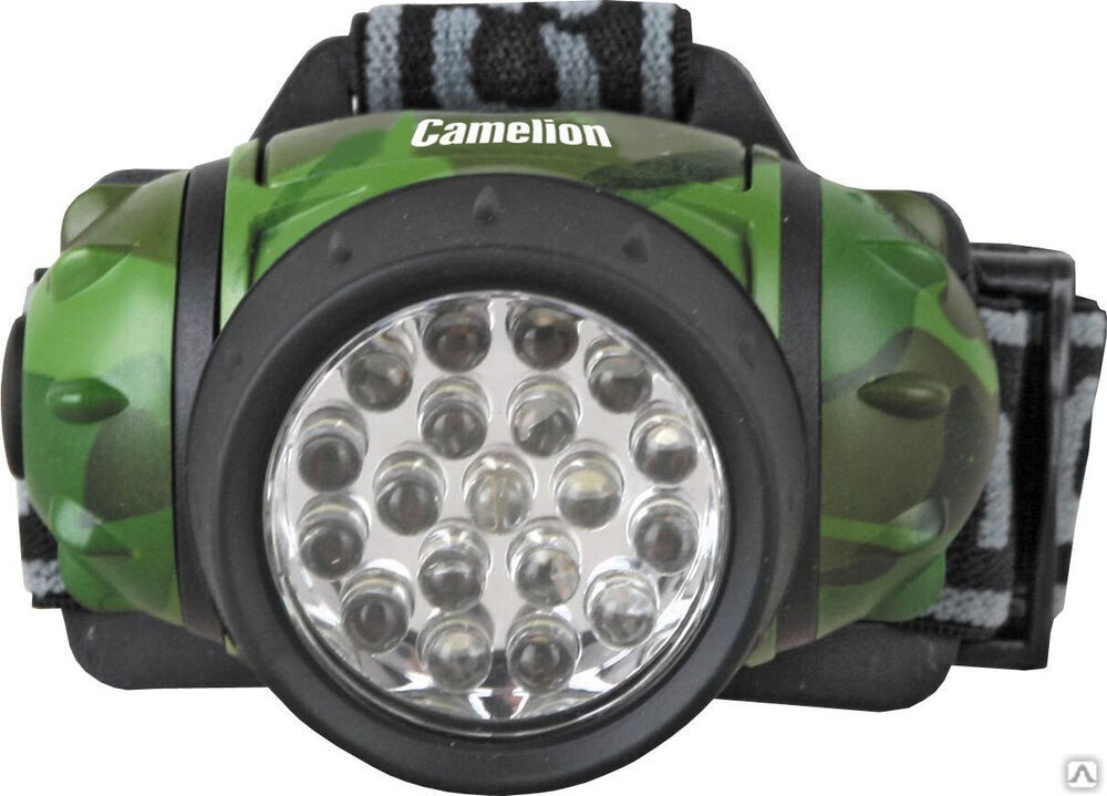 Camelion LED5313-19F4ML (фонарь налобн камуфляж, 19LED, 4 реж, 3XR03 в компл, пласт, блист) CAMELION 8