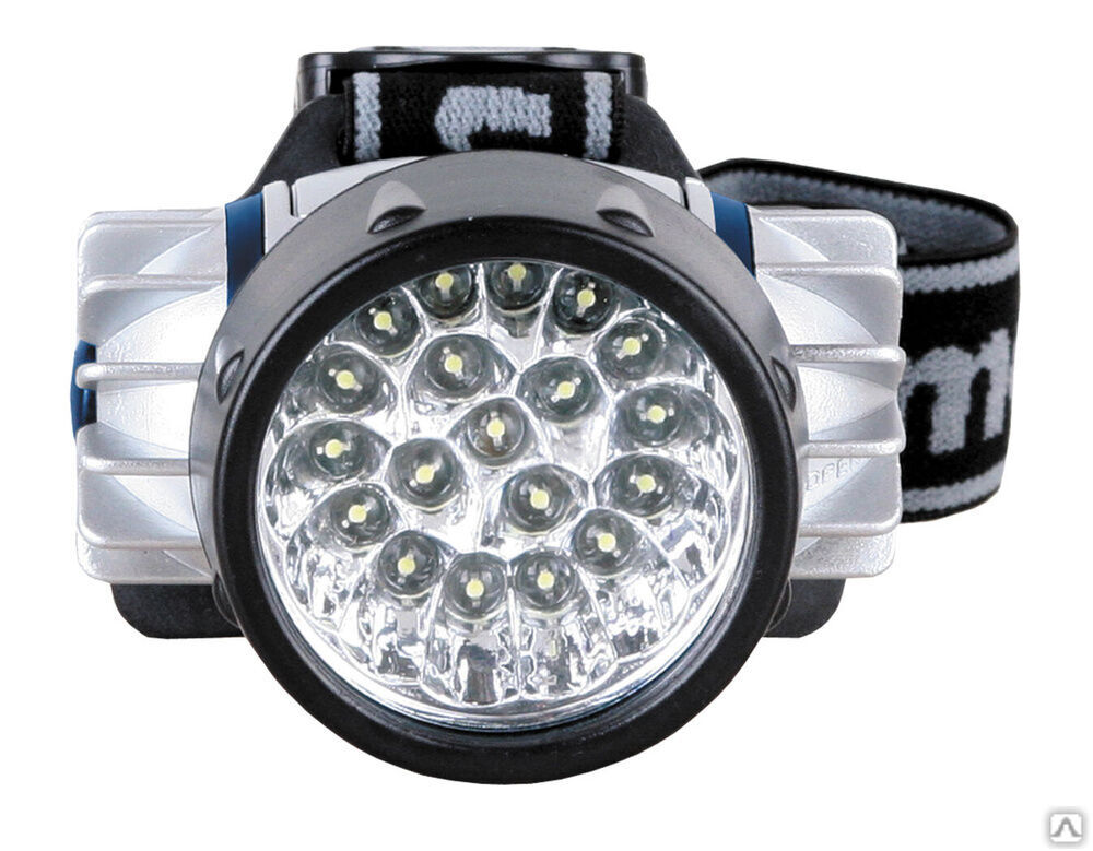 Camelion LED5323-19Mx (фонарь налобн, металлик,19 ультра ярк LED, 4 реж, 3XR03 в компл, пласт, блис) CAMELION
