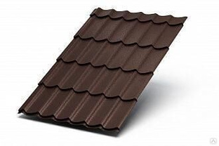 Металлочерепица Макси 0,45 мм коричневый шоколад RAL 8017 рядовая МЕТАЛЛ ПРОФИЛЬ 