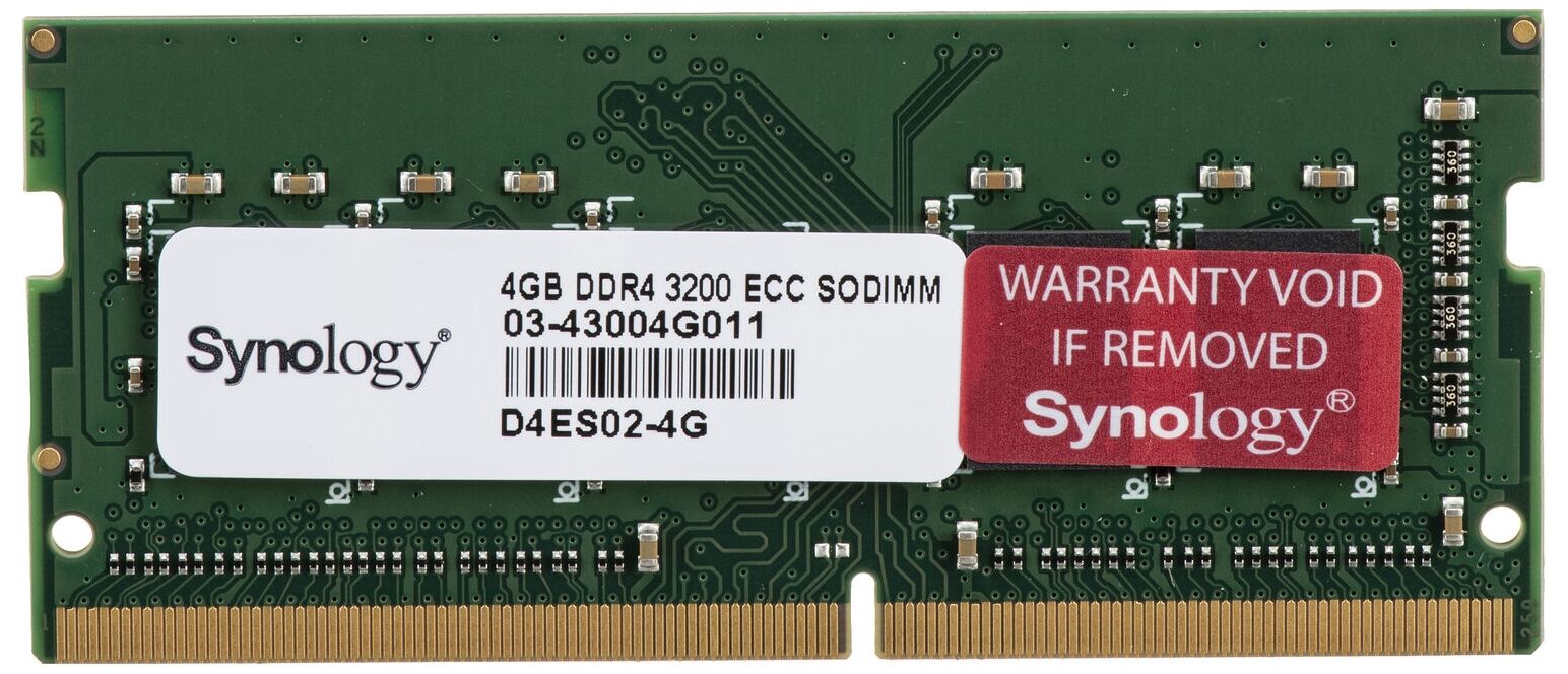 Оперативная память Synology Synology D4ES02-4G/4GB / PC4-25600 DDR4 UDIMM-3200MHz SO-DIMM/в комплекте 1 модуль