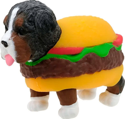 Тянущаяся фигурка 1 Toy Прокачка для собачки, серия 3 Бернская гончая-гамбургер, 10 см Прокачка для собачки серия 3 Берн
