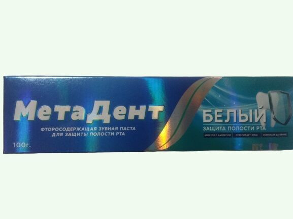 Зубная паста МЕТАДЕНТ 100гр white cavite