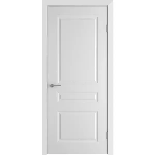 Дверь межкомнатная Стелла глухая эмаль цвет белый 60x200 см (с замком и петлями) VFD