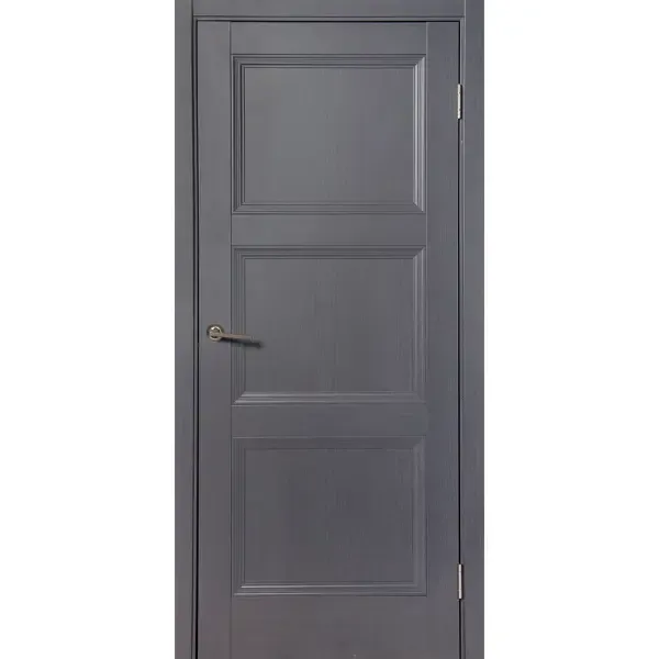 Дверь межкомнатная Трилло глухая Hardflex ламинация цвет грей 90x200 см (с замком и петлями) МАРИО РИОЛИ