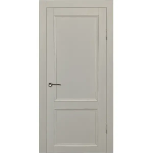 Дверь межкомнатная Рондо глухая Hardflex ламинация цвет серый жемчуг 90x200 см (с замком и петлями)