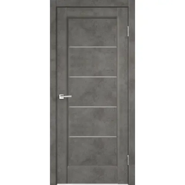 Дверь межкомнатная Сохо остеклённая ПВХ ламинация цвет лофт тёмный 70x200 см (с замком и петлями)