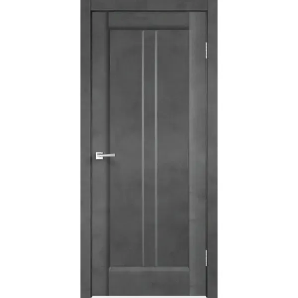 Дверь межкомнатная остеклённая Сиэтл 80x200 см ПВХ ламинация цвет лофт тёмный (с замком и петлями)