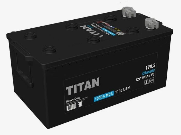 Аккумуляторная батарея TITAN Classic 6СТ-190.3 VL