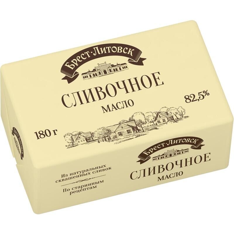 Масло сладкосливочное Брест-Литовск 82,5% 180 г