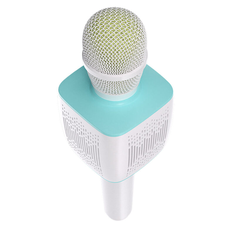 Микрофон с колонкой "Hoco" BK5 (Bluetooth, USB, MicroSD, AUX, динамик, бело-синий) 2