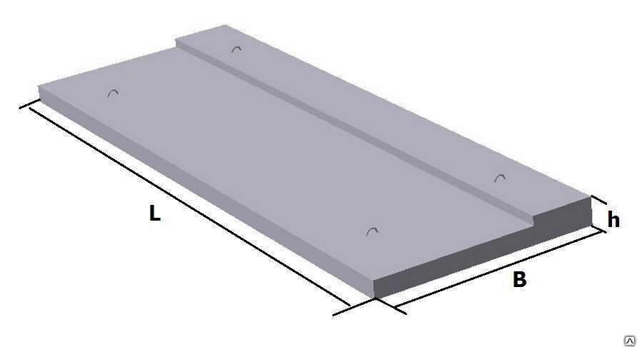 Плита балконная ПБК 36. 12-5а, 3590х1240х150 мм, 1300 кг