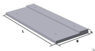 Плита балконная ПБК 39. 12-5а, 3890х1240х150 мм, 1400 кг 