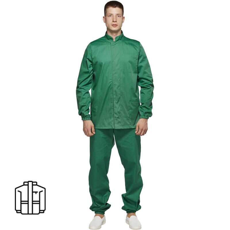 Куртка для пищевого производства у17-КУ мужская зеленая (размер 44-46, рост 182-188) NoName
