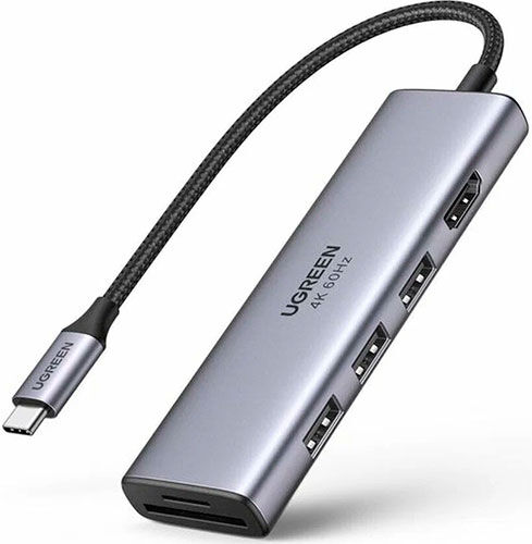 USB концентратор (хаб) Ugreen Premium 6 в 1, 3 х USB 3.0, HDMI, SD/TF (60383) Premium 6 в 1 3 х USB 3.0 HDMI SD/TF (6038