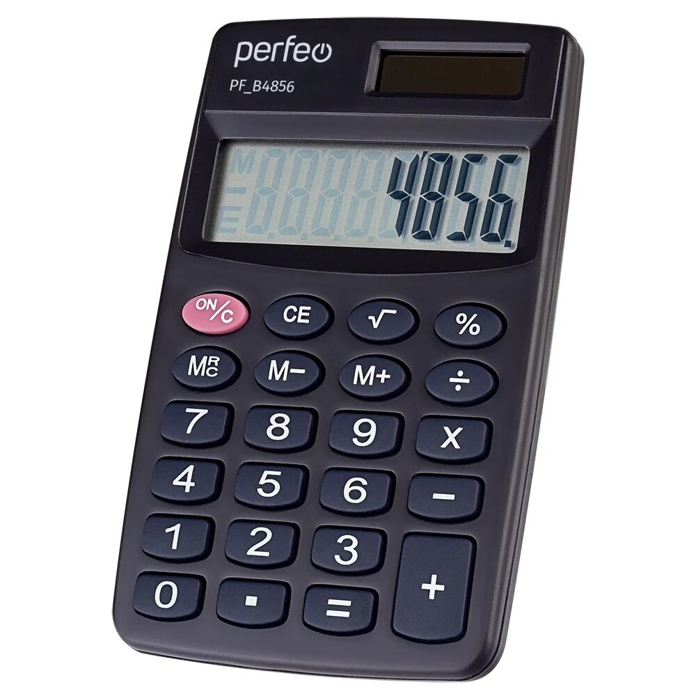 Калькулятор Perfeo PF-B4856, карманный, 8-разр., черный