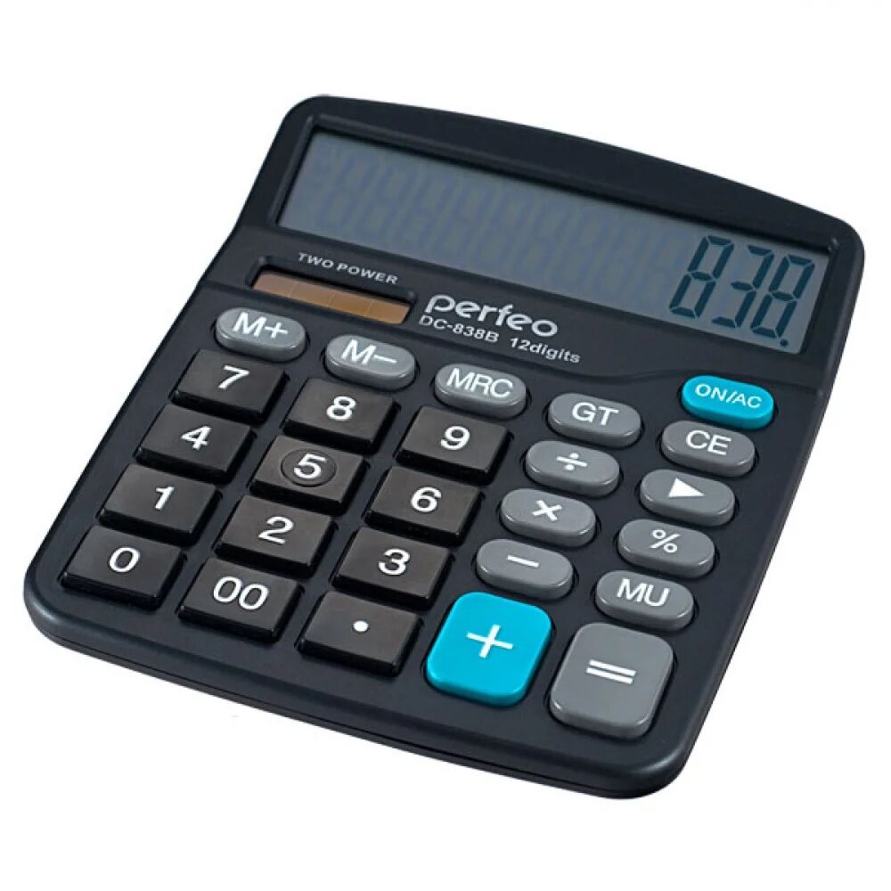 Калькулятор Perfeo PF-3288, бухгалтерский, 12-разр., GT, черный