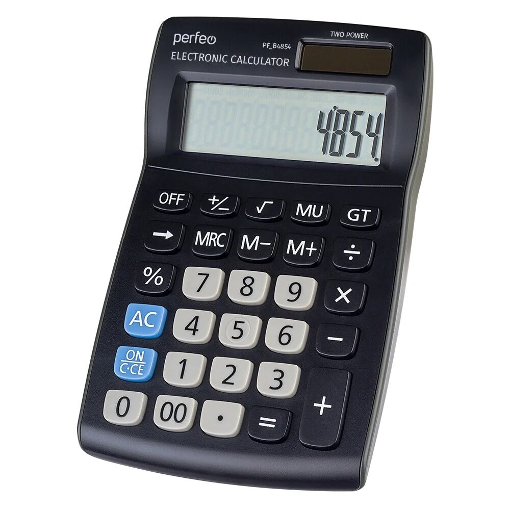 Калькулятор Perfeo PF-B4854, бухгалтерский, 12-разр., черный