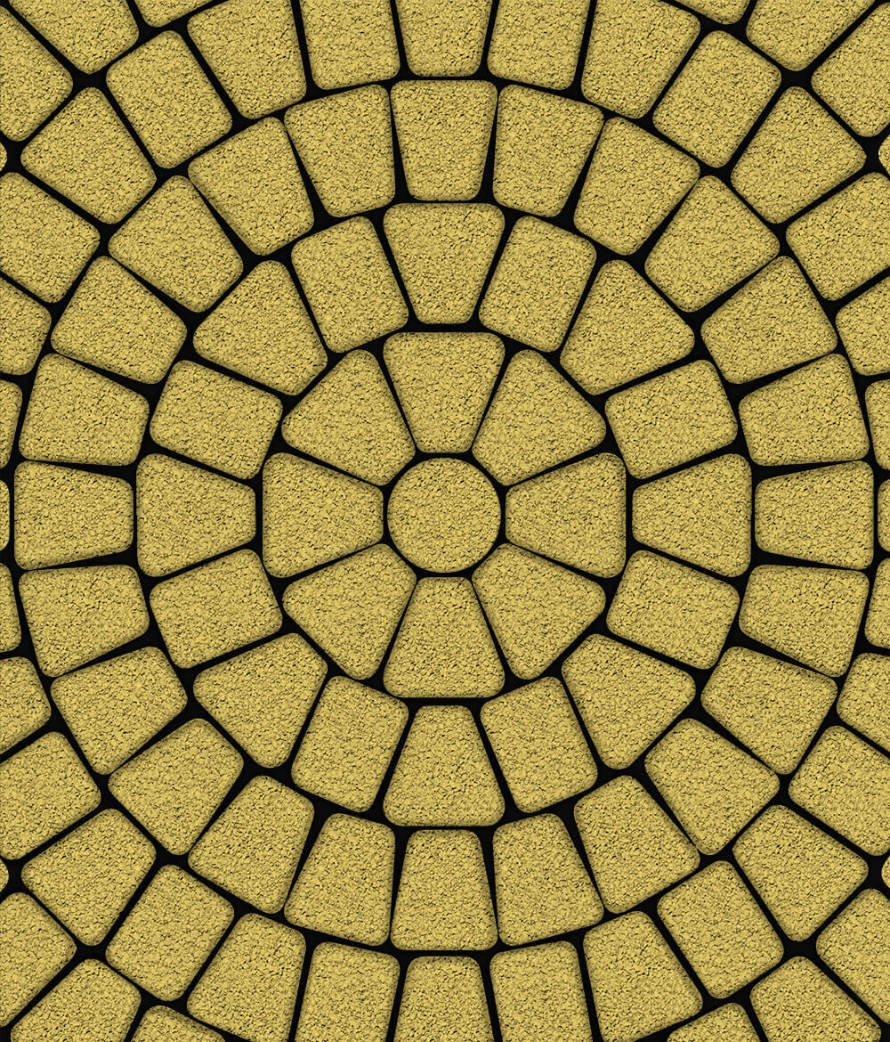 Тротуарная плитка Классико круговая круговая из 3 плит Гранит Желтый 60 мм