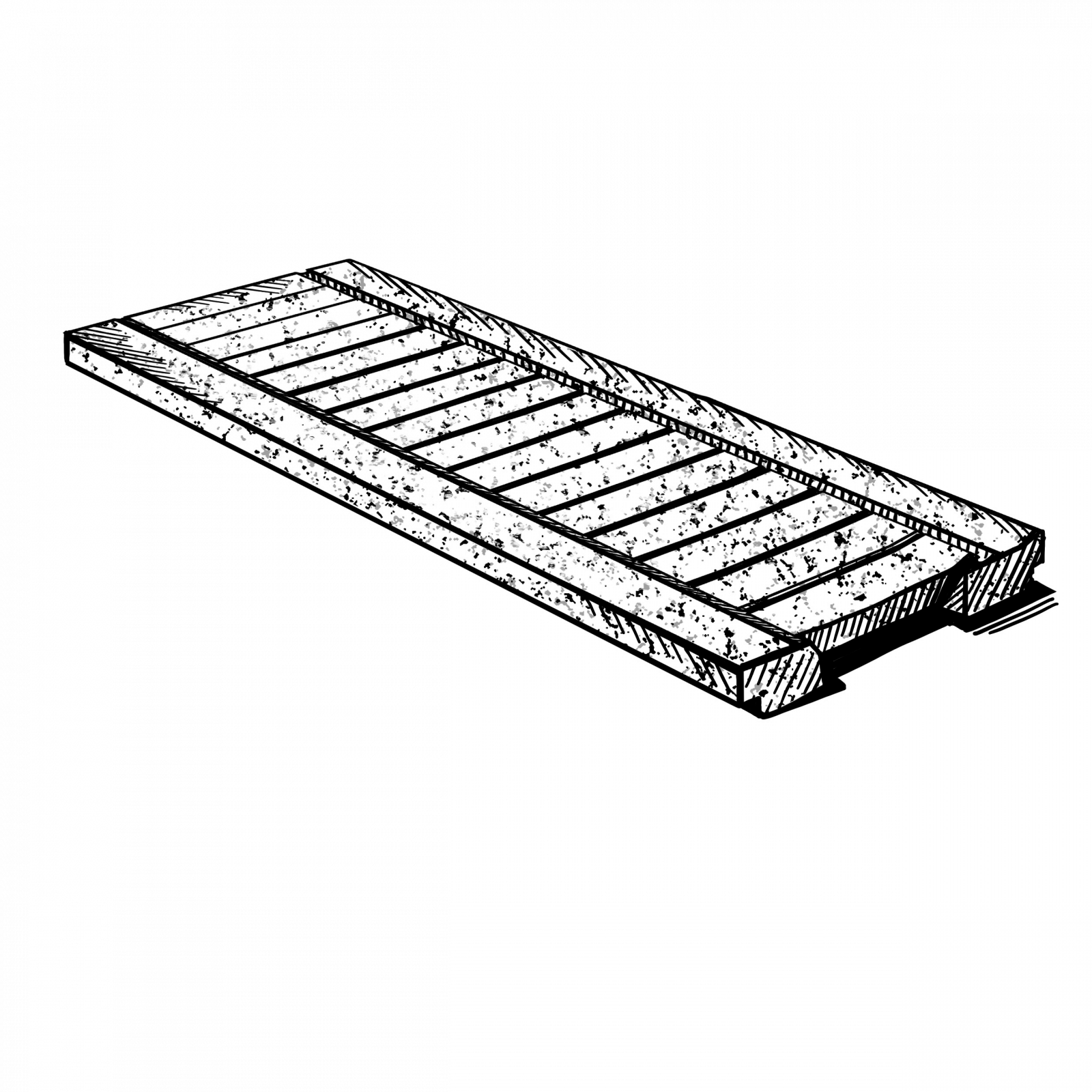 Переливная решетка с продольно-поперечной перфорацией Термообработанная Zhangpu rust 600х170х30 мм