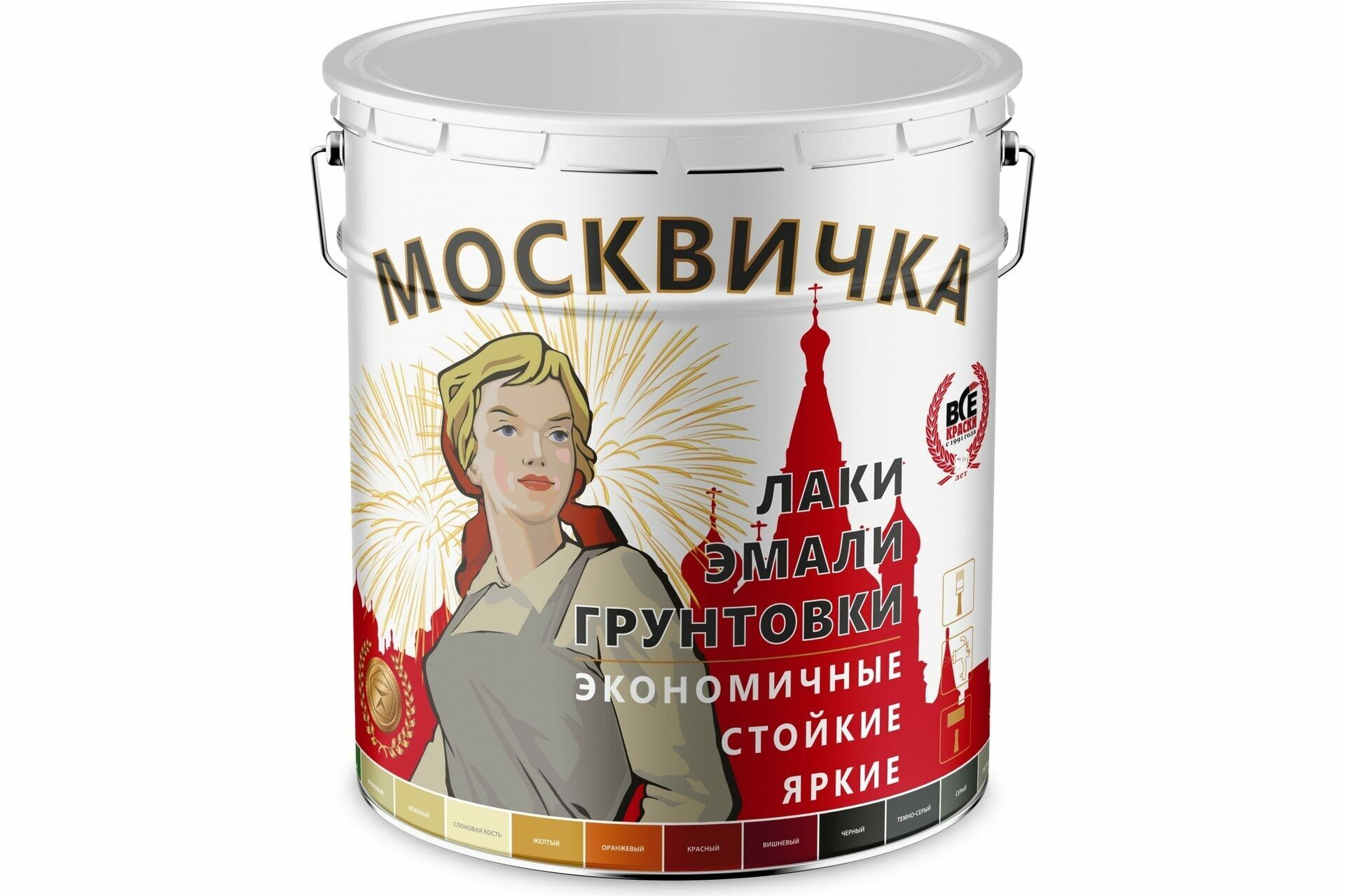 Грунтовка ГФ-021 "МОСКВИЧКА" КраскоВо быстросохнущая красно-коричневая барабан 25 кг