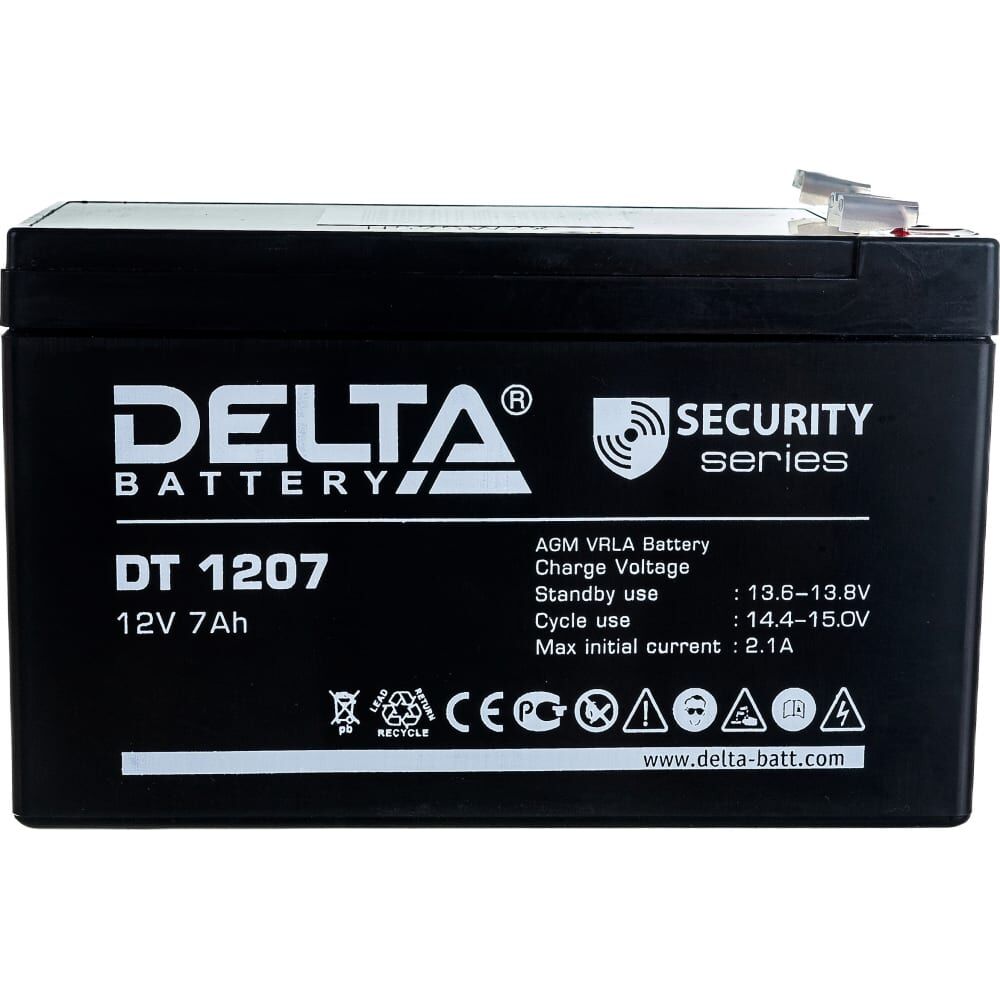Аккумулятор АКБ 12 В 7 А.ч Delta DT 1207