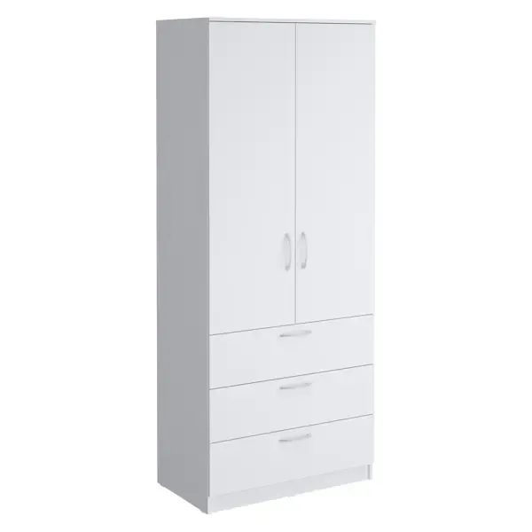 Шкаф распашной Мебельная фабрика 1+1 №1 90x52x220.4 см ЛДСП цвет белый