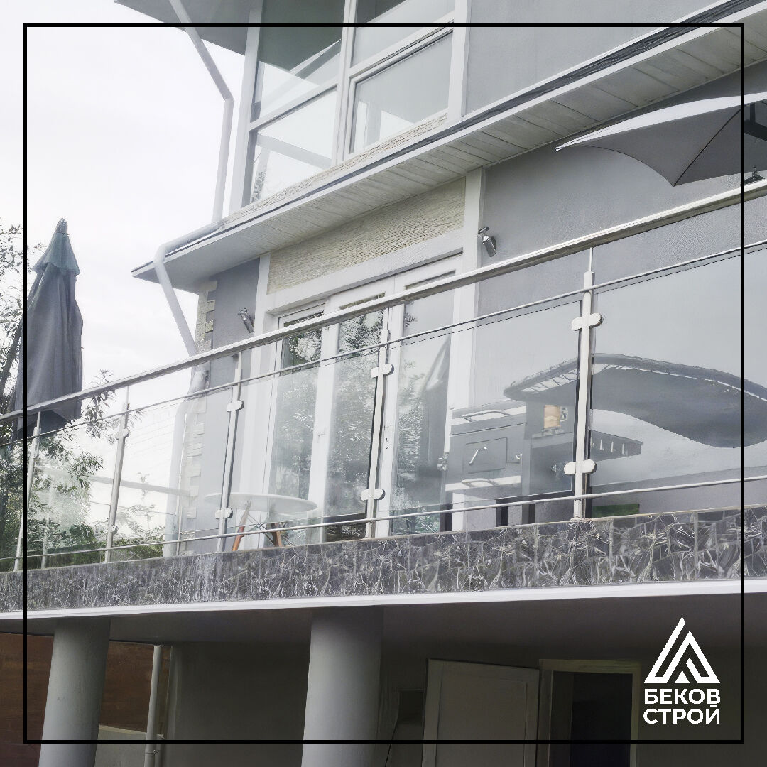 Ограждение террас, балконов, лоджий из нержавеющей стали марки AISI 304 (комбинированное) любой сложности.