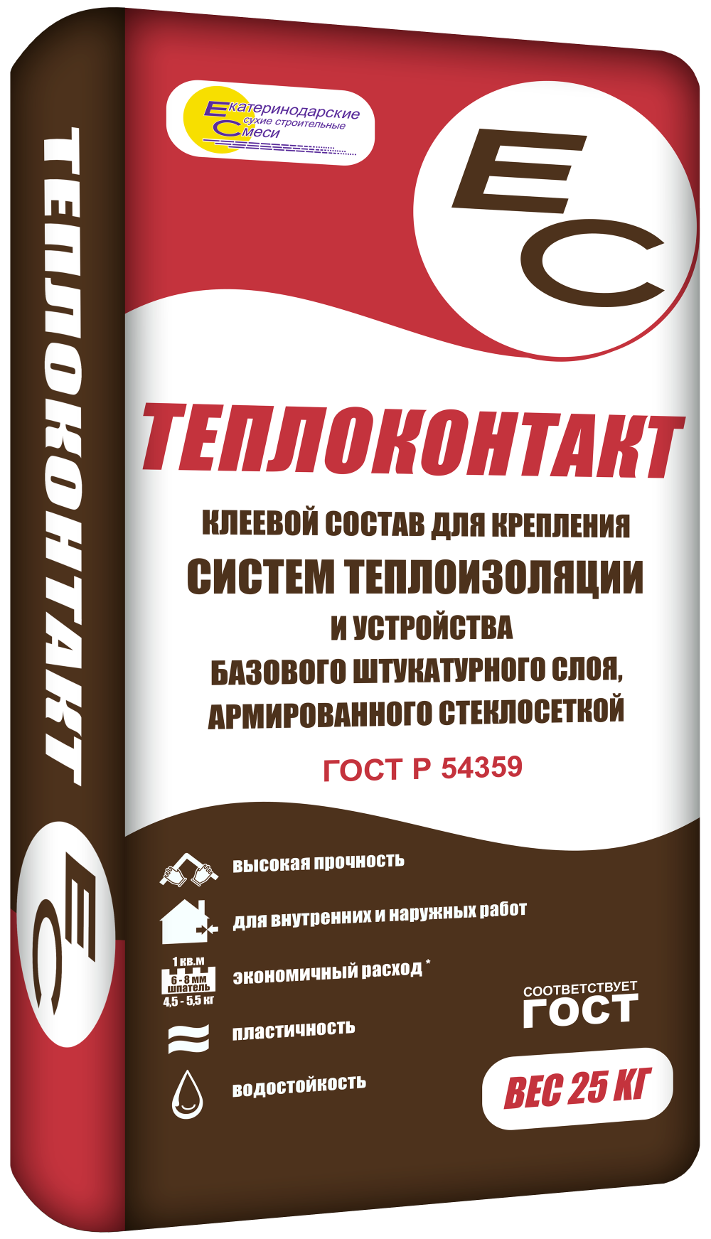 Клей для пенополистирола ЕС-Теплоконтакт, 25 кг (клей для пеноплекса, теплоплекса, всех видов теплоизоляции)