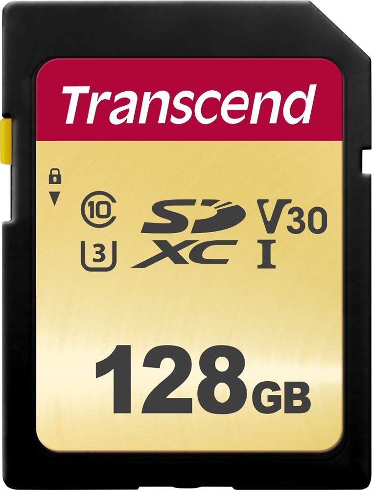 Карта памяти Transcend Transcend 500S TS128GSDC500S SDXC/емкость 128 Гб запись/чтение 65МБ/с/95МБ/с