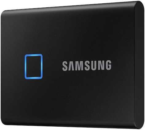 Внешний диск 1.8" Samsung Samsung T7 Touch MU-PC2T0K/WW SSD/емкость 2 ТБ запись/чтение 1000МБ/с/1050МБ/с
