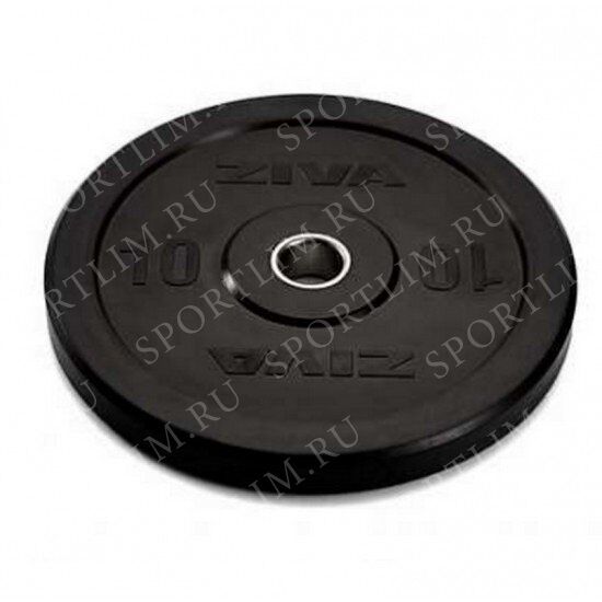 Диск бампированный ZIVA 20 кг серия Pro FЕ (резиновое покрытие) черный