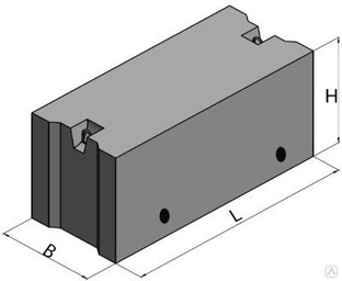 Фундаментный блок ФБС 9.5.6-т; ГОСТ 13579-78, класс бетона B7,5 M 100, 880х500х580 мм; 0,590 т 