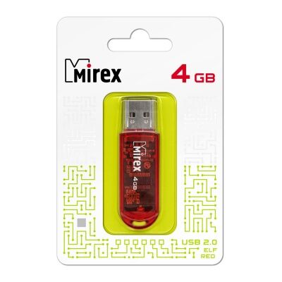 USB 2.0 Flash накопитель 4GB Mirex Elf, красный 1