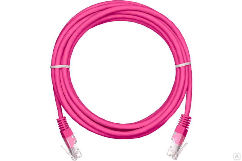 Шнур NETLAN U/UTP 4 пары, категория 5e, PVC, розовый, 0,5 метра, 10 штук EC-PC4UD55B-BC-PVC-005-PK-10 Netlan