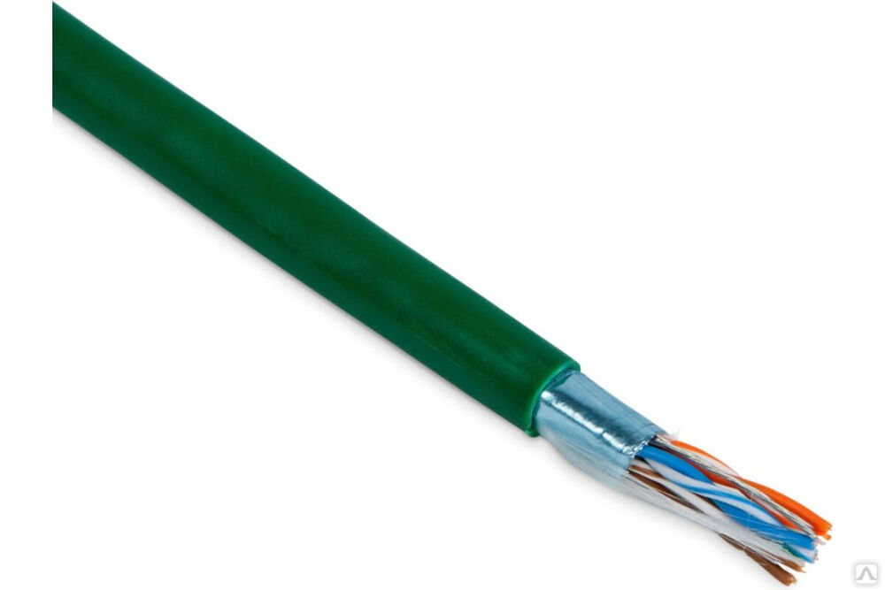 Кабель витая пара Hyperline FUTP4-C5E-P26-IN-PVC-GN-100 (100 м), PVC, -20C-+75C, зеленый 444993