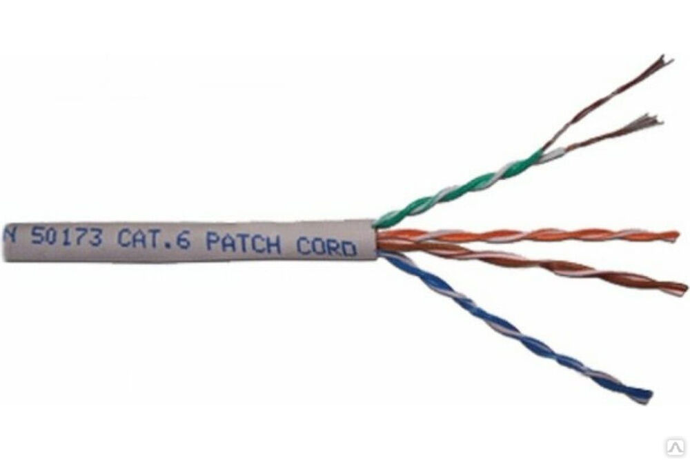 Патч-кордовый кабель UTP LANMASTER 4 пары, категория 6, LAN-6EUTP-PT-GY Lanmaster