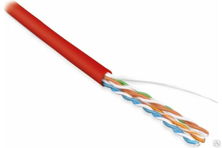 Патч-кордовый кабель UTP LANMASTER 4 пары, Категория 5e, LSZH, красный, 305 м в катушке, LAN-5EUTP-PT-LSZH-RD 