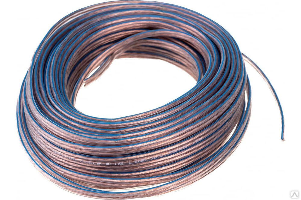 Акустический кабель 2х0,75 кв.мм прозрачный BLUELINE м. бухта 20 м 01-6204-3-20 REXANT