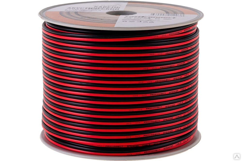 Акустический кабель 2х1.50 кв.мм, красно-черный, 100 м PROCONNECT 01-6106-6 Proconnect
