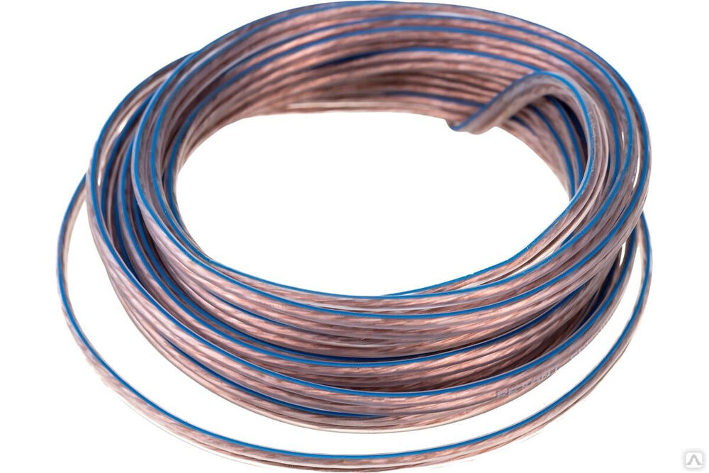 Акустический кабель 2х0,75 кв.мм прозрачный BLUELINE м. бухта 5 м 01-6204-3-05 REXANT