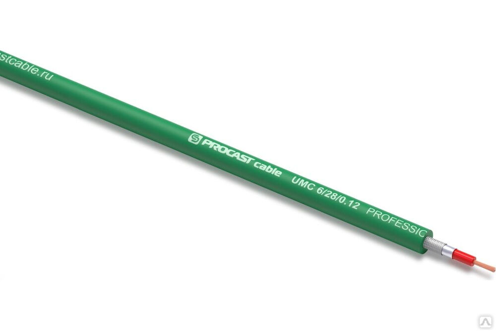 Небалансный микрофонный кабель PROCAST cable UMC 6/28/0,12.10, 6 mm, зеленый, 10 м НФ-00001832 3