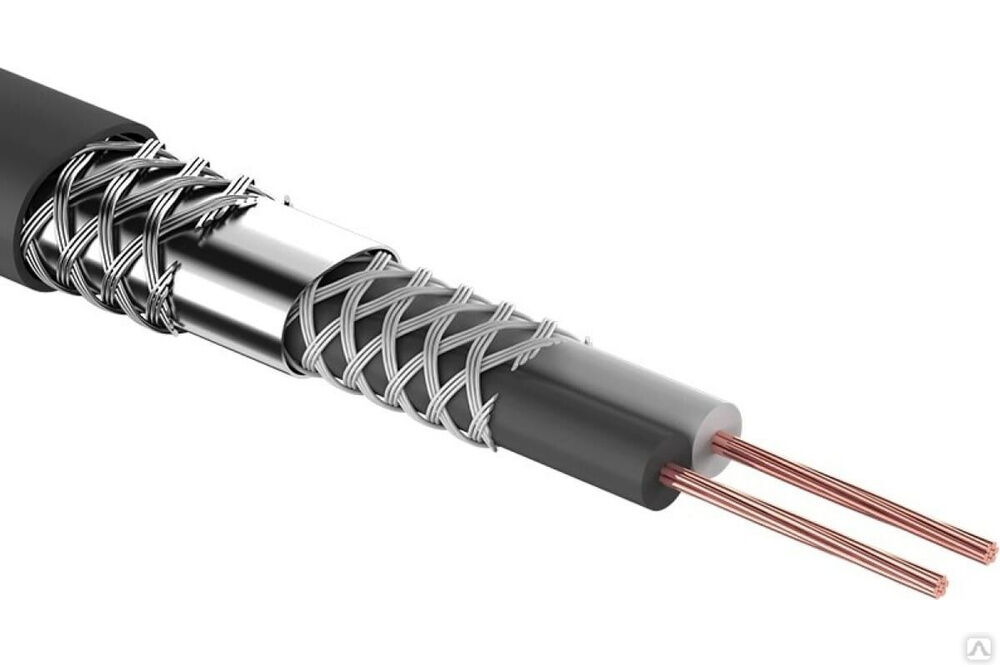 Микрофонный кабель КММ 2х0,25 кв.мм, диам.6,8 мм, черный, бухта 100 м 01-6029 REXANT Rexant International