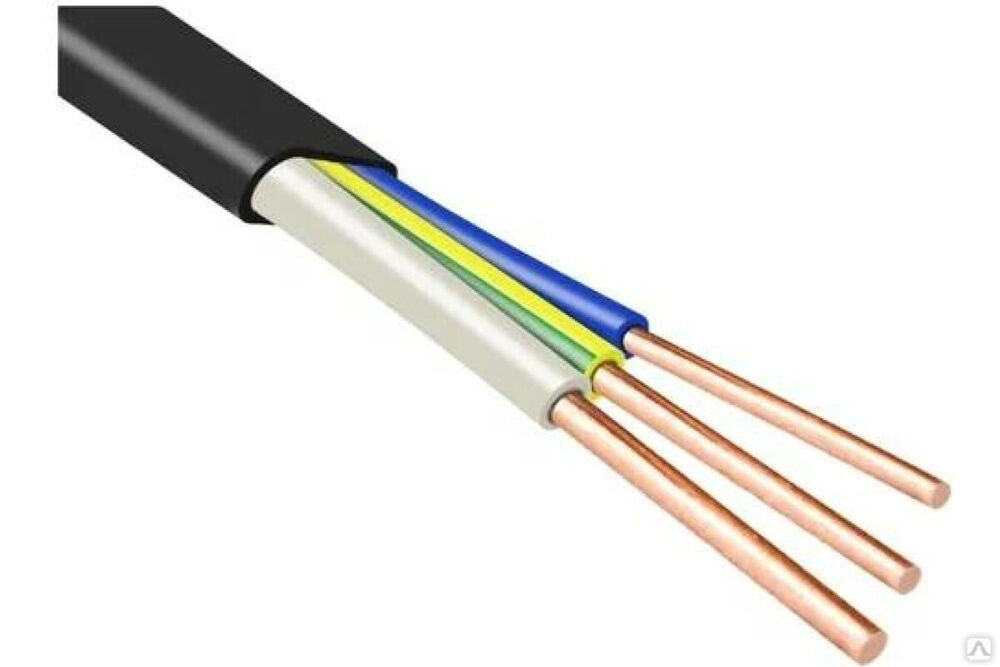 Плоский негорючий низкотоксичный кабель ВВГп-нг (А) LSLTx 3x1,5 (5 М) ГОСТ 4630017846344 ЭлПроКабель