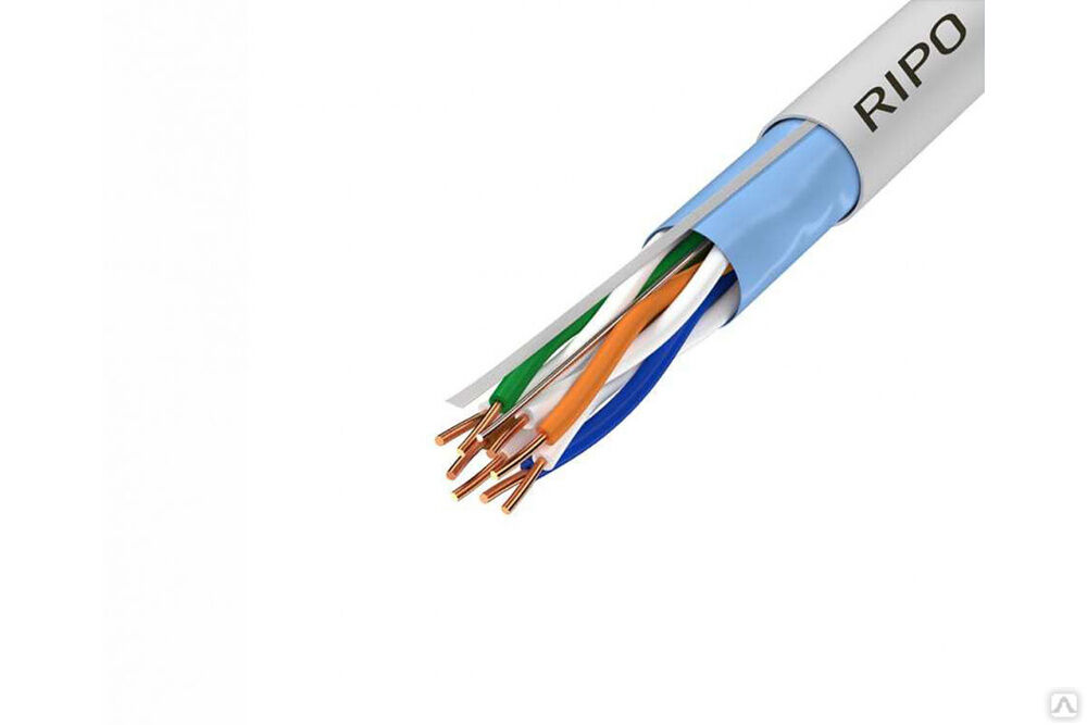 Кабель RIPO, витая пара LAN интернет кабель FTP 4 CAT5E 24AWG Cu Premium 305 м Fluke test 001-122012/2