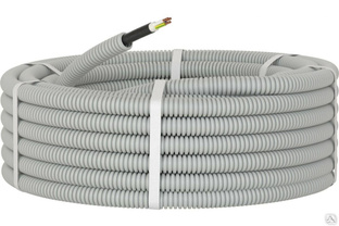 Гибкая гофрированная электротруба DKC ПВХ д.20мм цвет серый с кабелем ВВГнг (А) -LS 3х2,5мм² РЭК 'ГОСТ+', 100 м 9S920100 #1