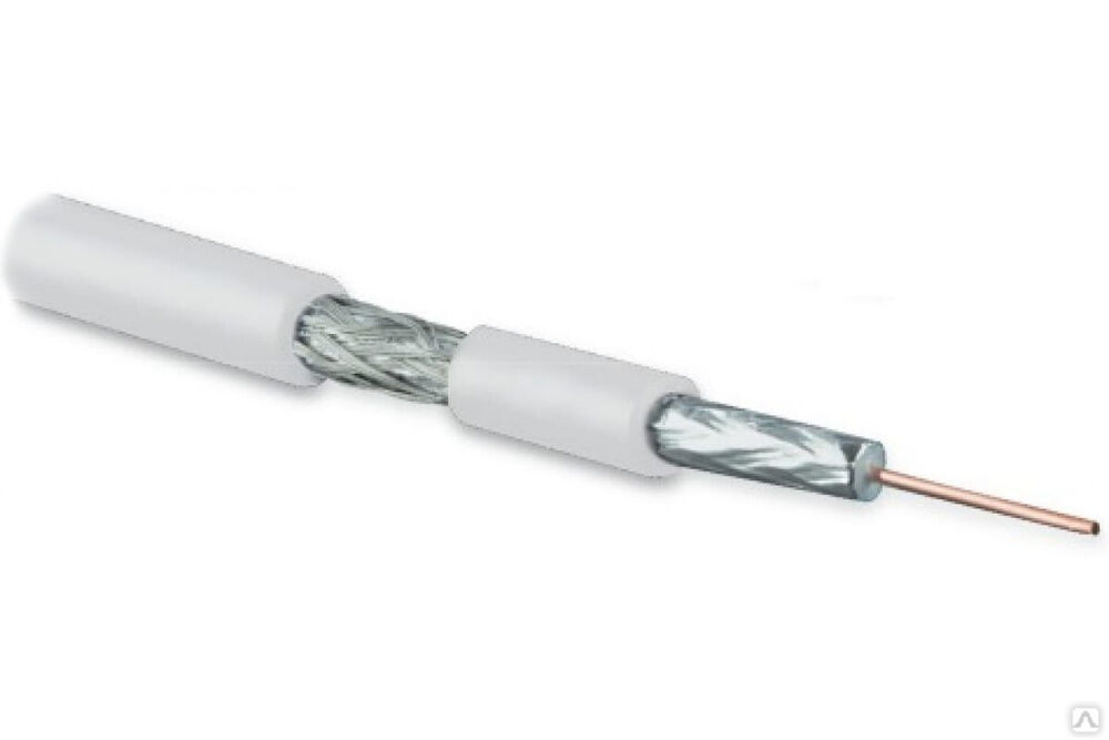 Коаксиальный кабель Hyperline COAX-SAT703N-WH-100 SAT703N, 75 Ом, жила - 17 AWG 1.13 mm, медь, solid