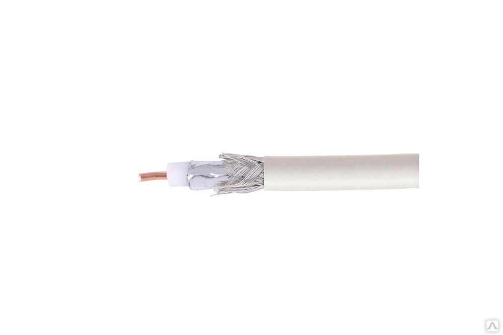 Коаксиальный кабель Cablexpert 75 Ом, 64%, 1 мм, медь, 100 м, белый RG-6U-CU-2