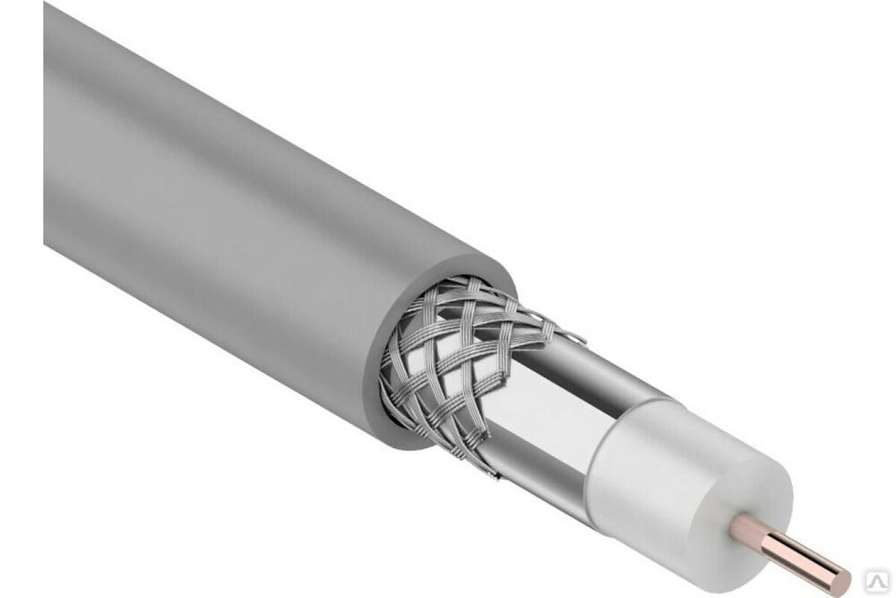 Коаксиальный кабель RG-8X, 50 Ом, CCS/Al/A, 75%, бухта 100 м, серый 01-2021 REXANT Rexant International